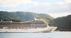 a cruise ship on the water