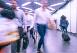 People moving in an airport