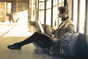 a person working on their laptop