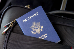 Passport in a bag’s pocket