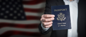 A person holding a US passport