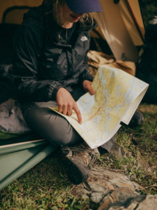 a person reading a map