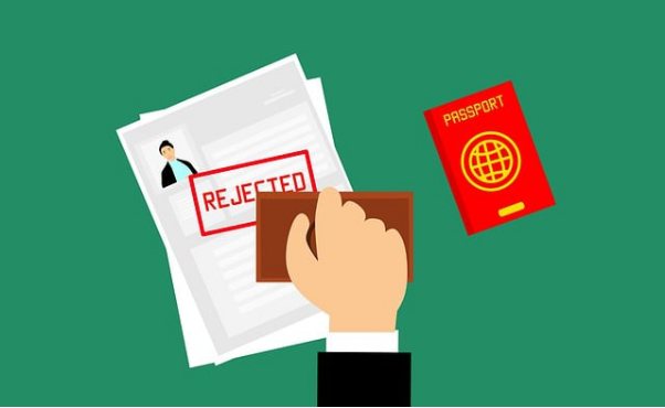 Illustration ofa passport application rejected