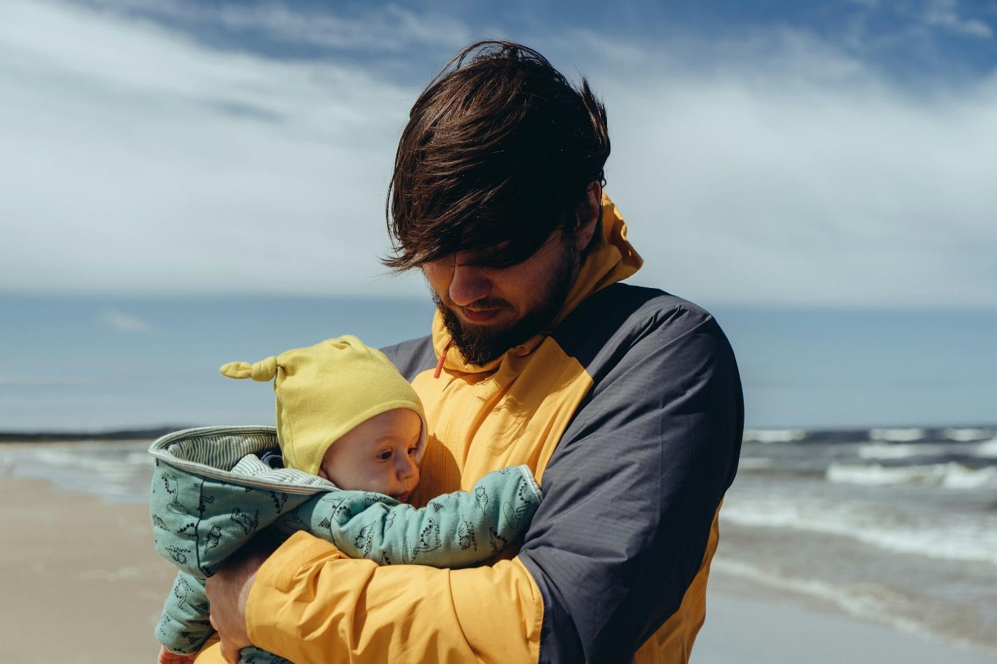 A newborn traveling with family