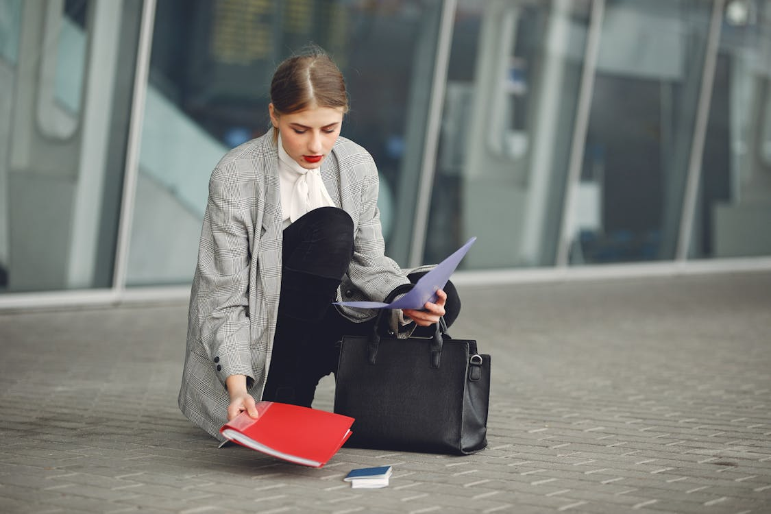 A person reporting a lost passport at a government office. 